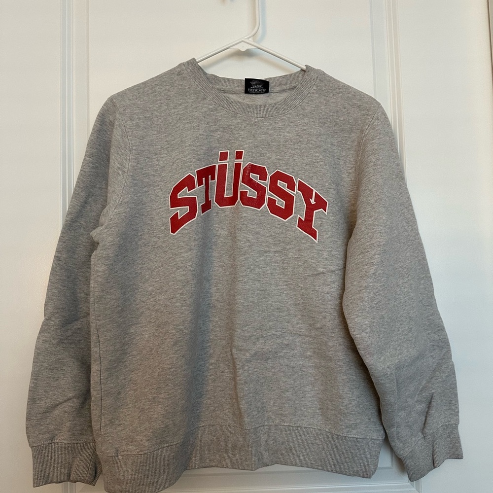 Stussy grey crew neck sweatshirt size M